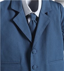 2821-3 Ραφ καμπαρντίνα παντελόνι, σιέλ βαμβακερό πουκάμισο και ραφ καμπαρντίνα σακάκι.
